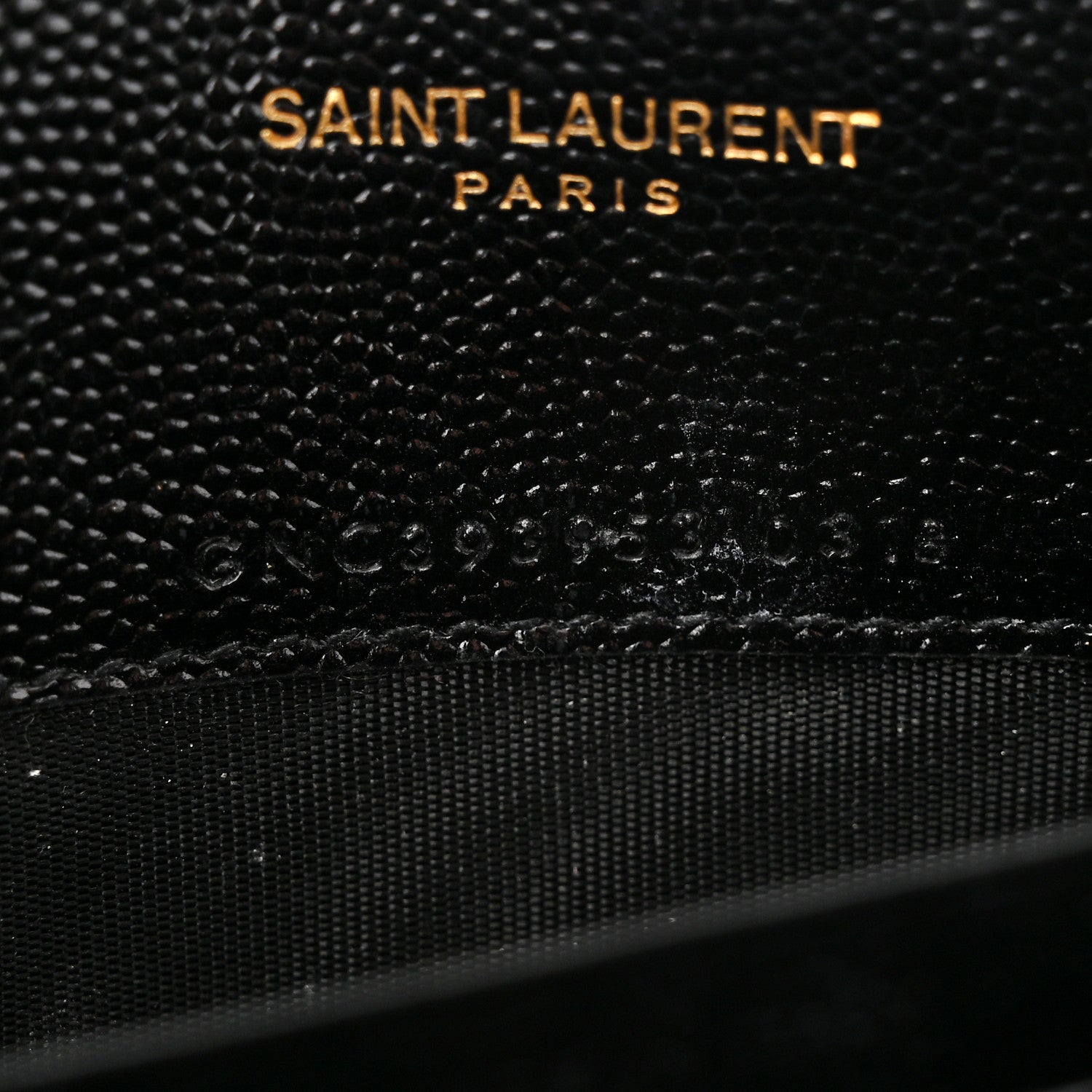 Saint Laurent Grain De Poudre Matelasse Chevron Monogram Envelope Chain Wallet Black 7 of 12