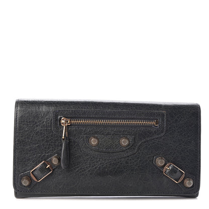 Balenciaga Agneau Giant 12 Rose Gold Hardware Money Wallet Anthracite 1 of 8