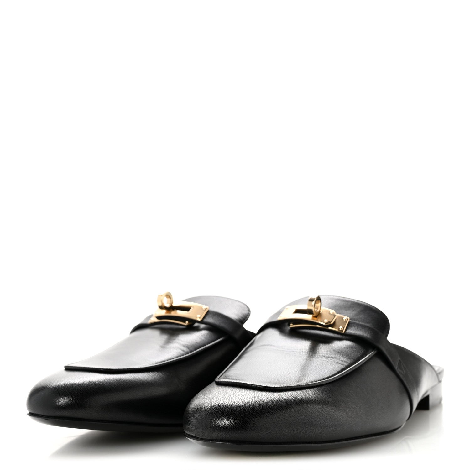 Hermes Glazed Calfskin Oz Mules 41 Black 4 of 10