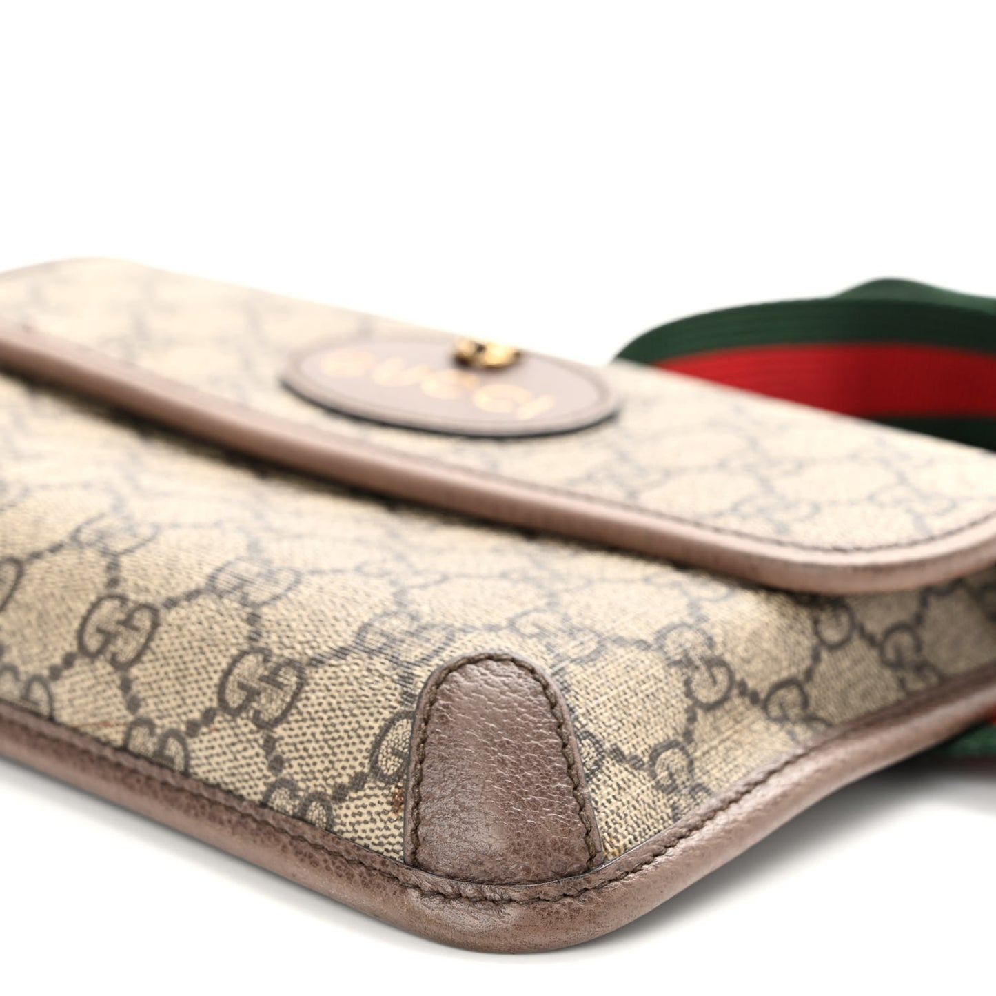 GG Supreme Monogram Neo Vintage Web Belt Bag Brown