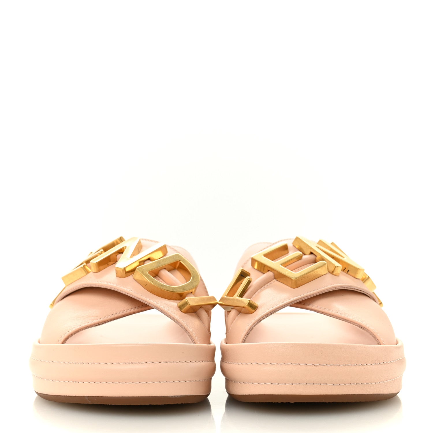 Fendi Vitello Womens Fendigraphy Slide Sandals 37 Light Rose 3 of 10
