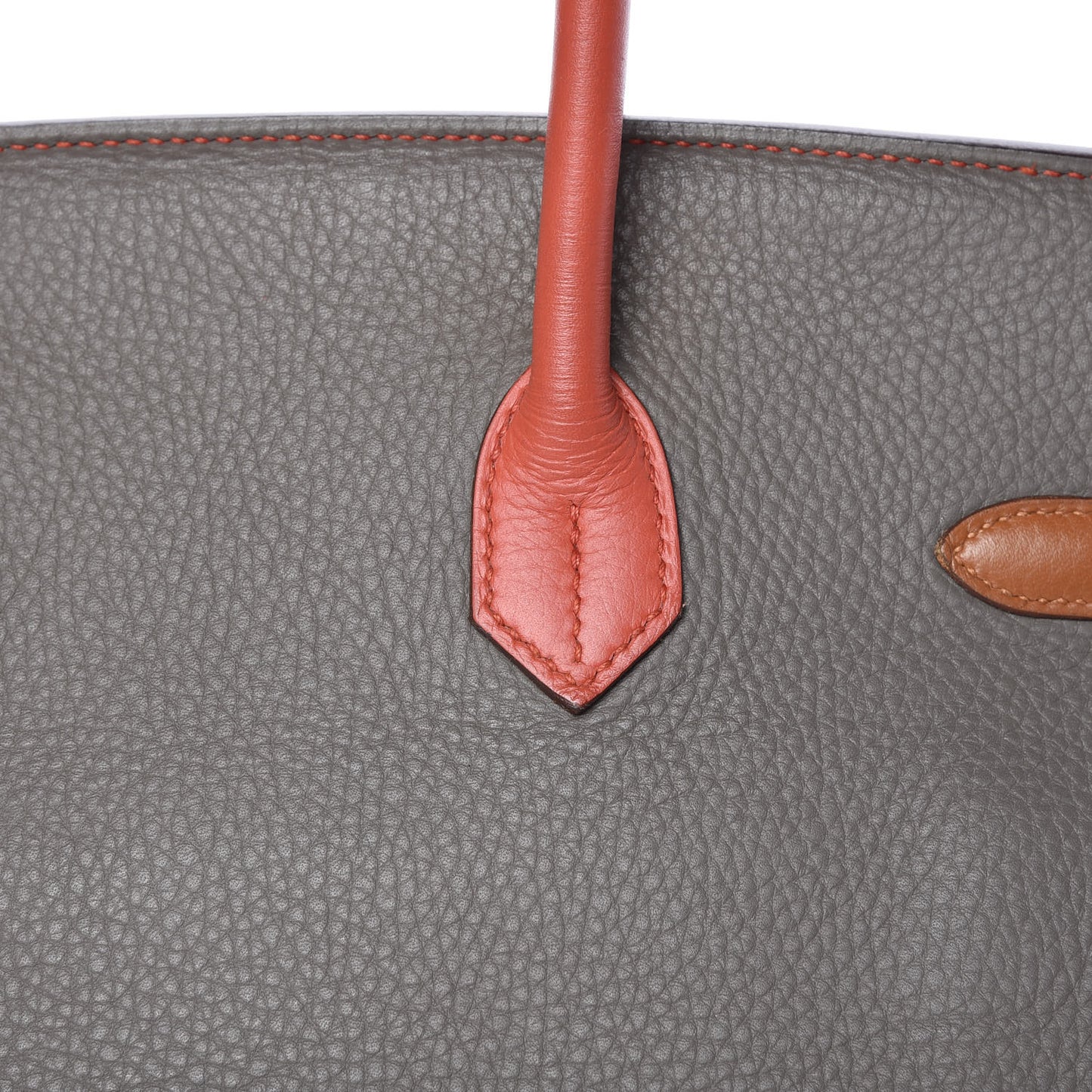 Taurillon Clemence Arlequin Birkin 35 Orange Sanguine Gold Bleu Lin Bleu Hydra Etain