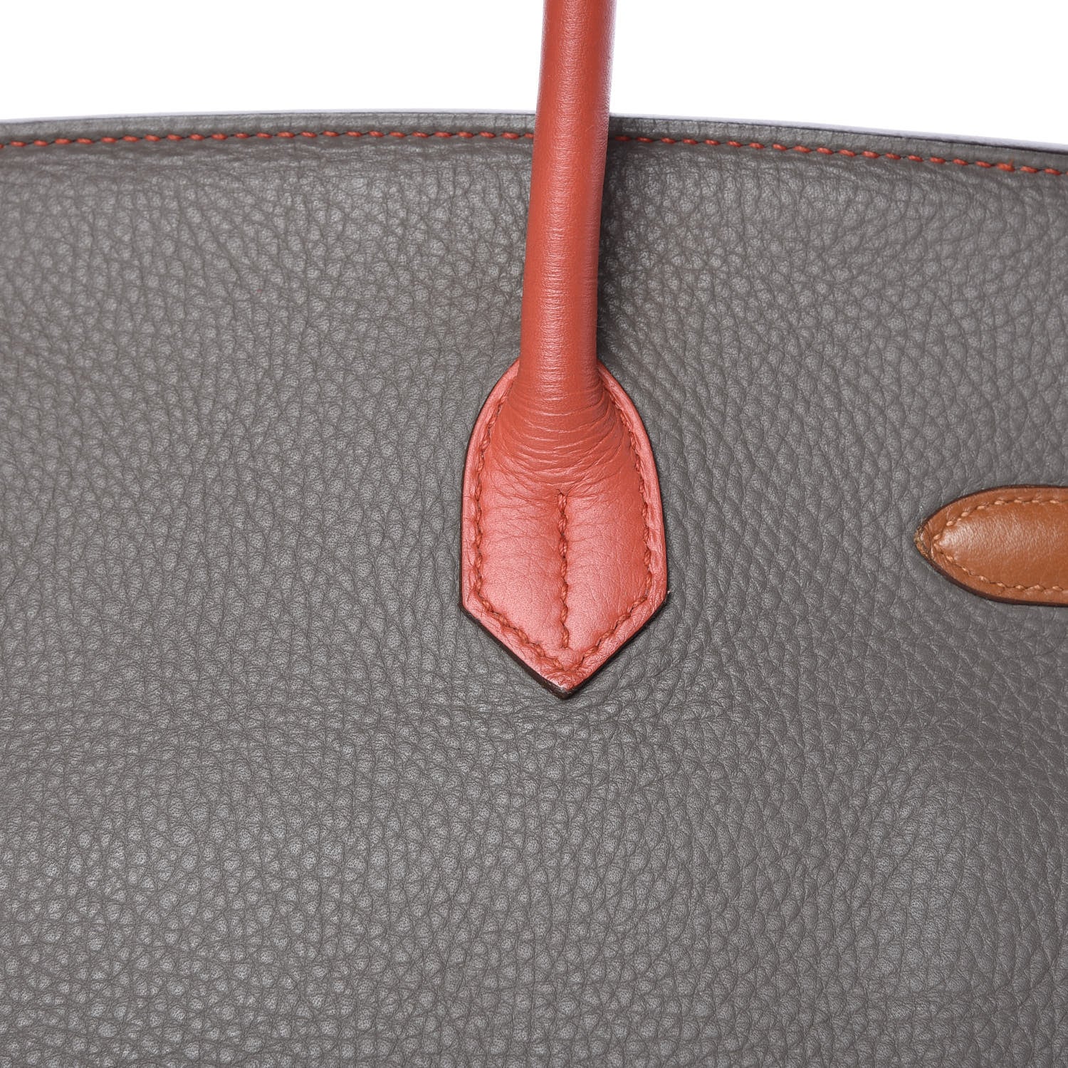 Hermes Taurillon Clemence Arlequin Birkin 35 Orange Sanguine Gold Bleu Lin Bleu Hydra Etain 28 of 35