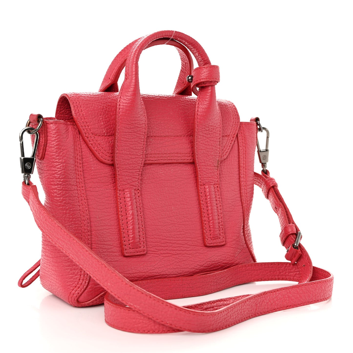 Textured Calfskin Mini Pashli Satchel Raspberry