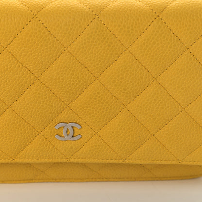 Chanel Iridescent Caviar Quilted Wallet on Chain WOC Yellow 12 of 14