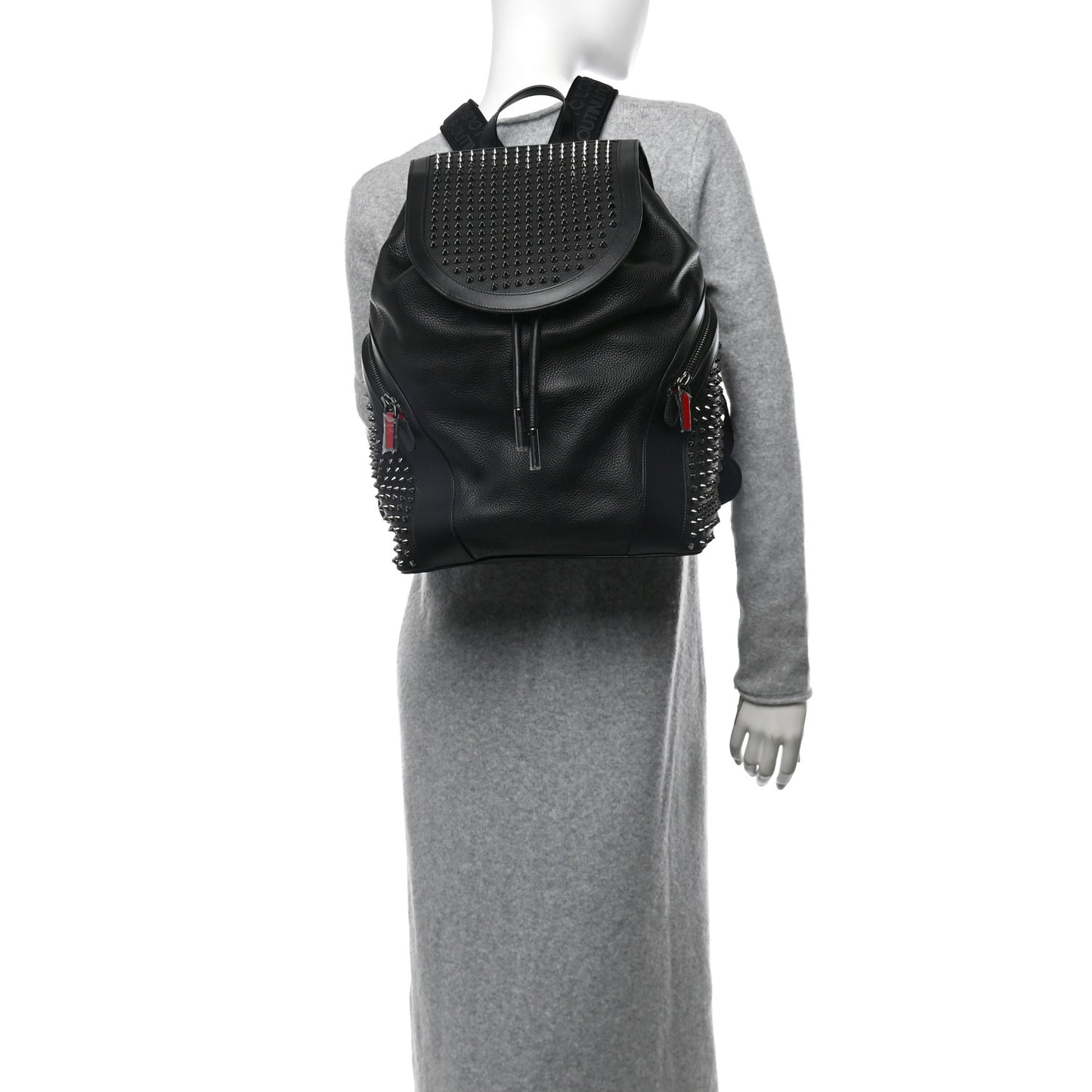 Calfskin Spiked Explorafunk Backpack Black