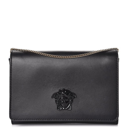 Versace Calfskin Palazzo Chain Evening Bag Black 1 of 15