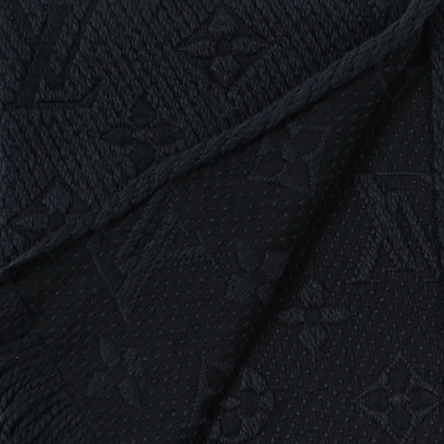 Wool Silk Logomania Scarf Charcoal