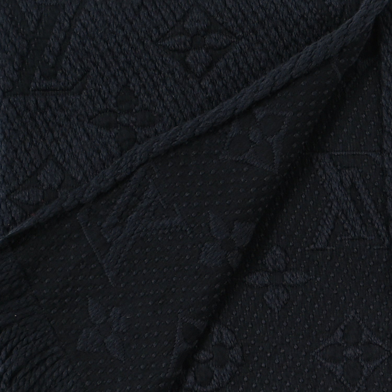 Louis Vuitton Wool Silk Logomania Scarf Charcoal 2 of 3