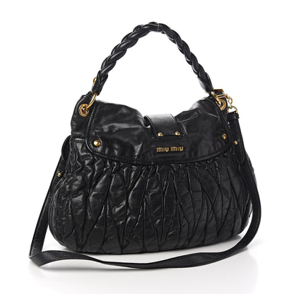 Miu Miu Nappa Matelasse Coffer Hobo Black 2 of 11