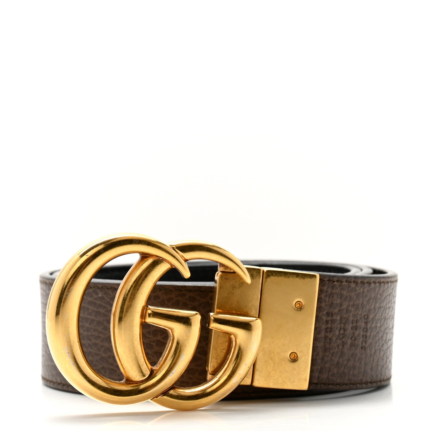 Gucci Calfskin Double G Reversible 37mm Belt 80 32 Black Cocoa 2 of 10