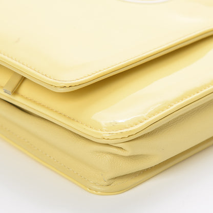 Chanel Patent CC Compact Wallet on Chain WOC Yellow 11 of 16