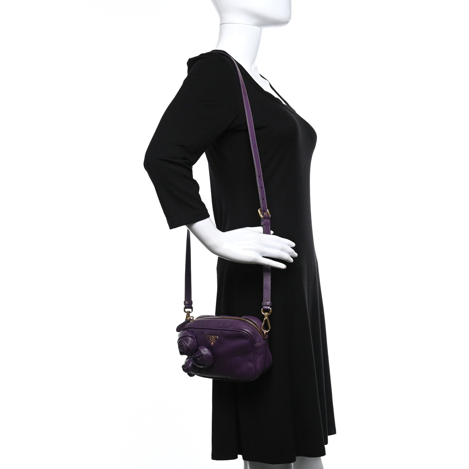 Prada Nappa Rosette Crossbody Clutch Viola 2 of 11