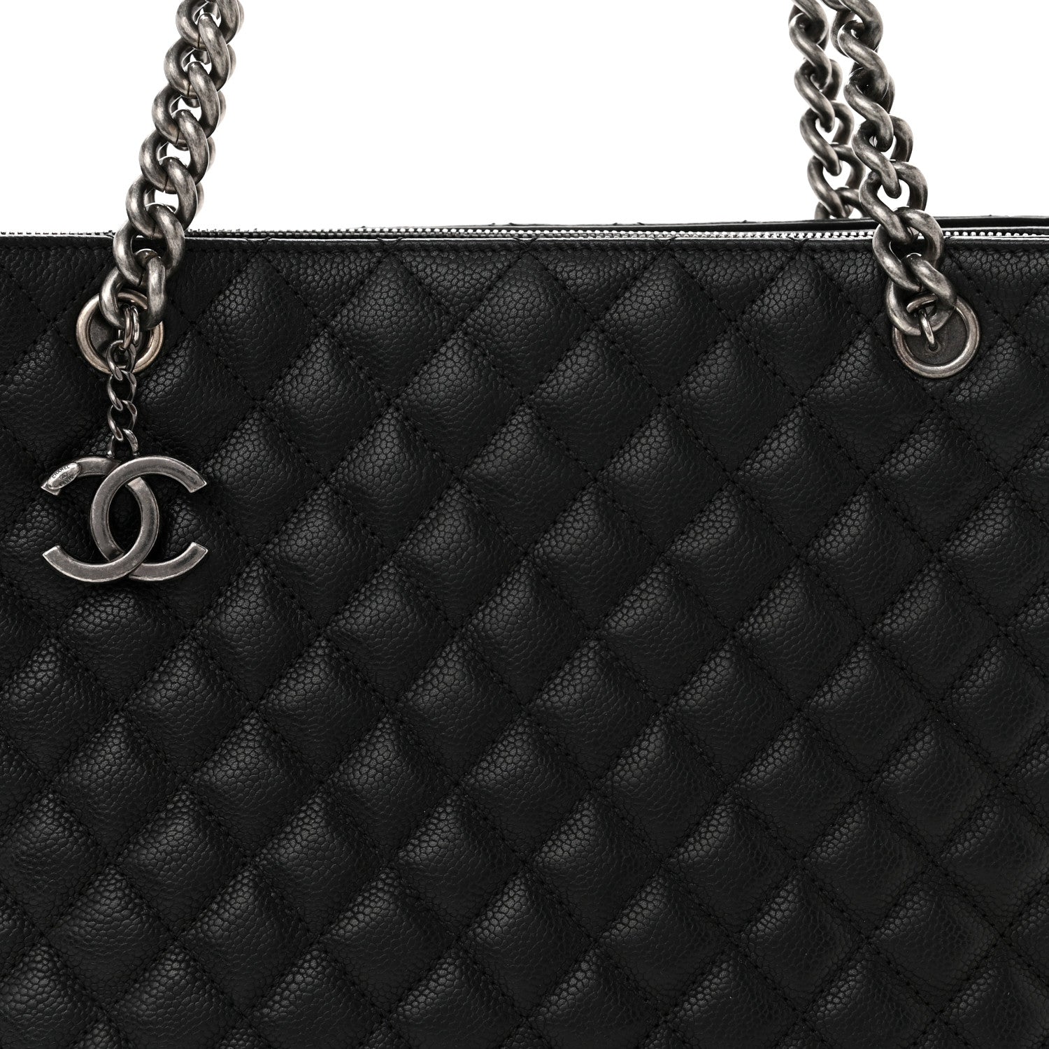 Chanel Caviar Quilted Medium Rock In Rome Tote Black 7 of 9