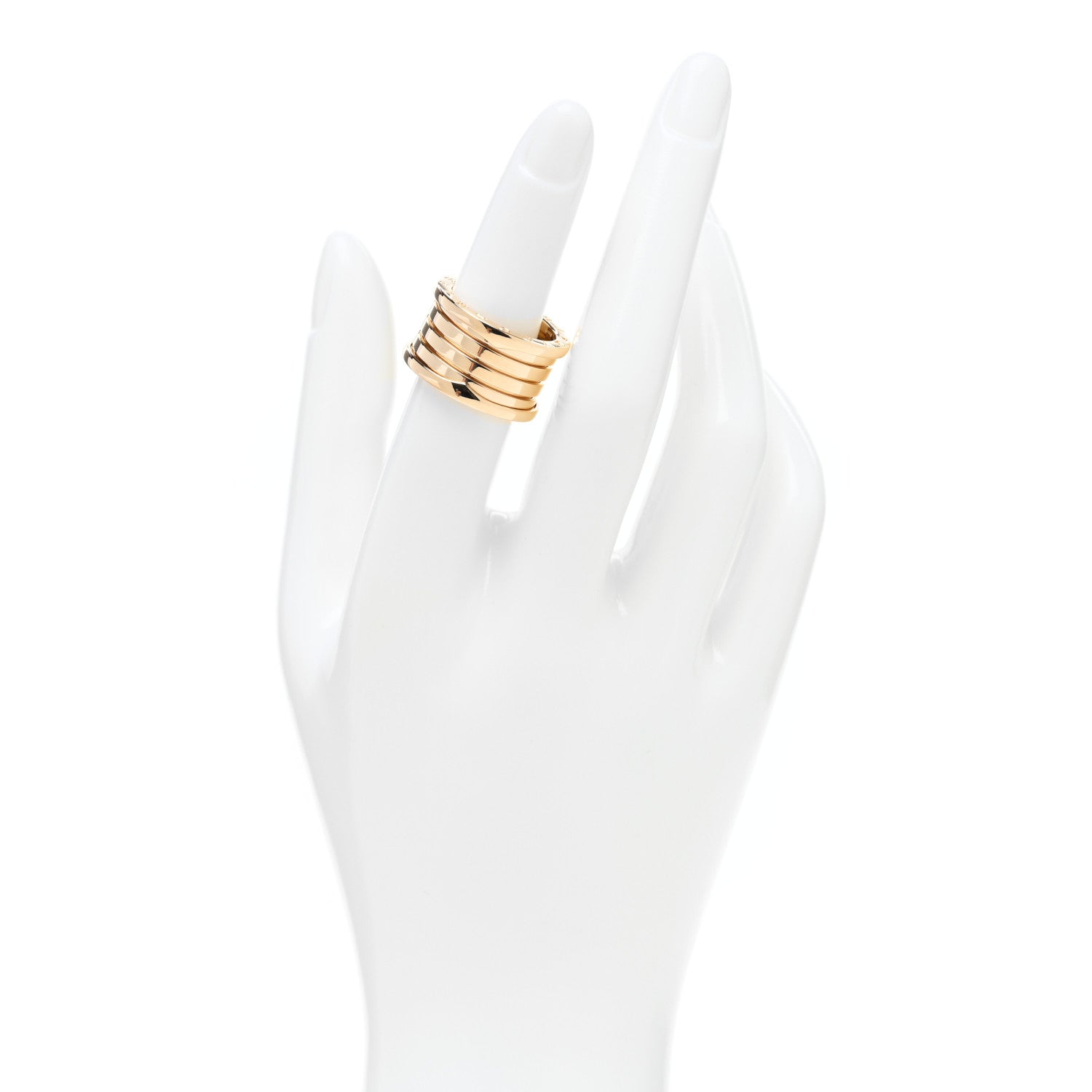 Bulgari 18K Yellow Gold B.Zero1 Five-Band Anniversary Ring 53 6.25 2 of 5