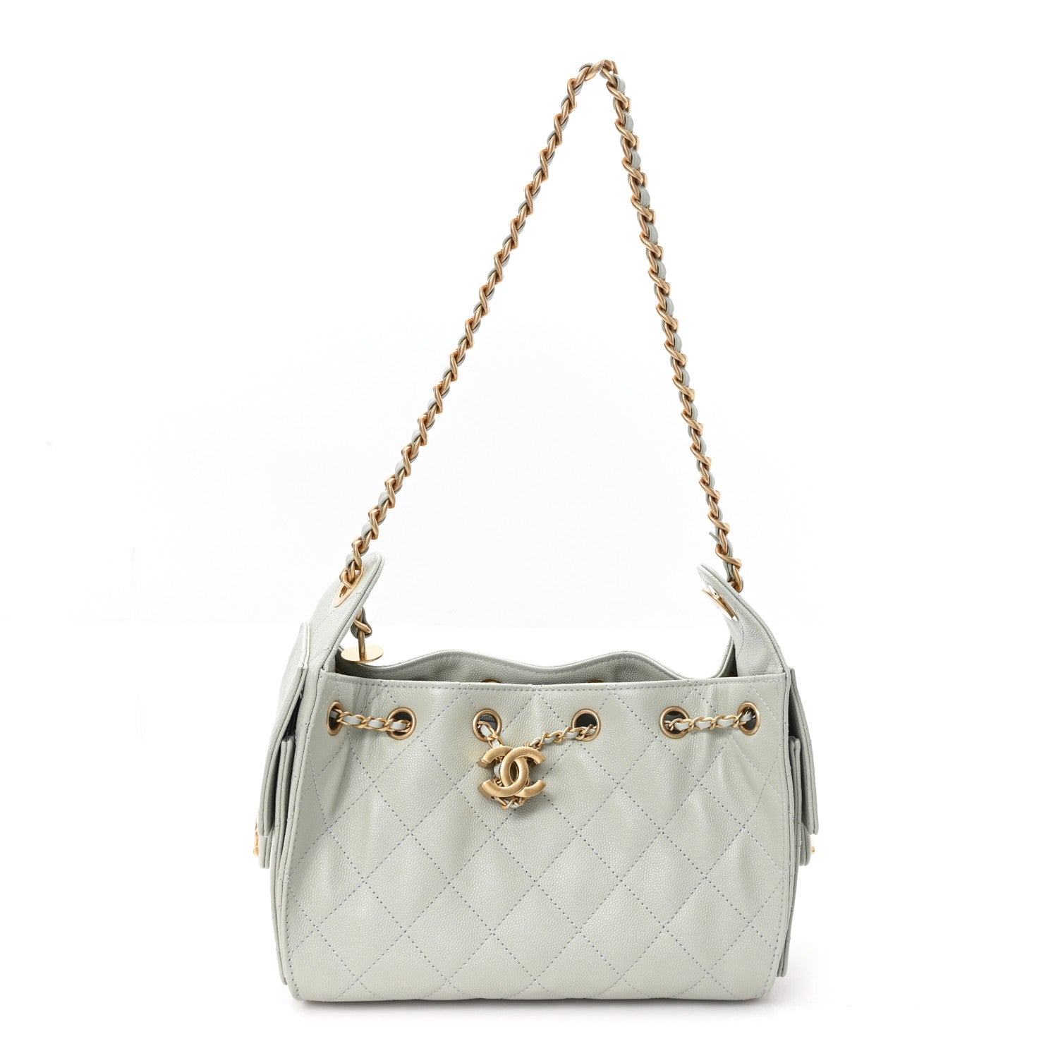 Chanel Caviar Quilted Mini Chanel 25 Handbag Light Green 1 of 10