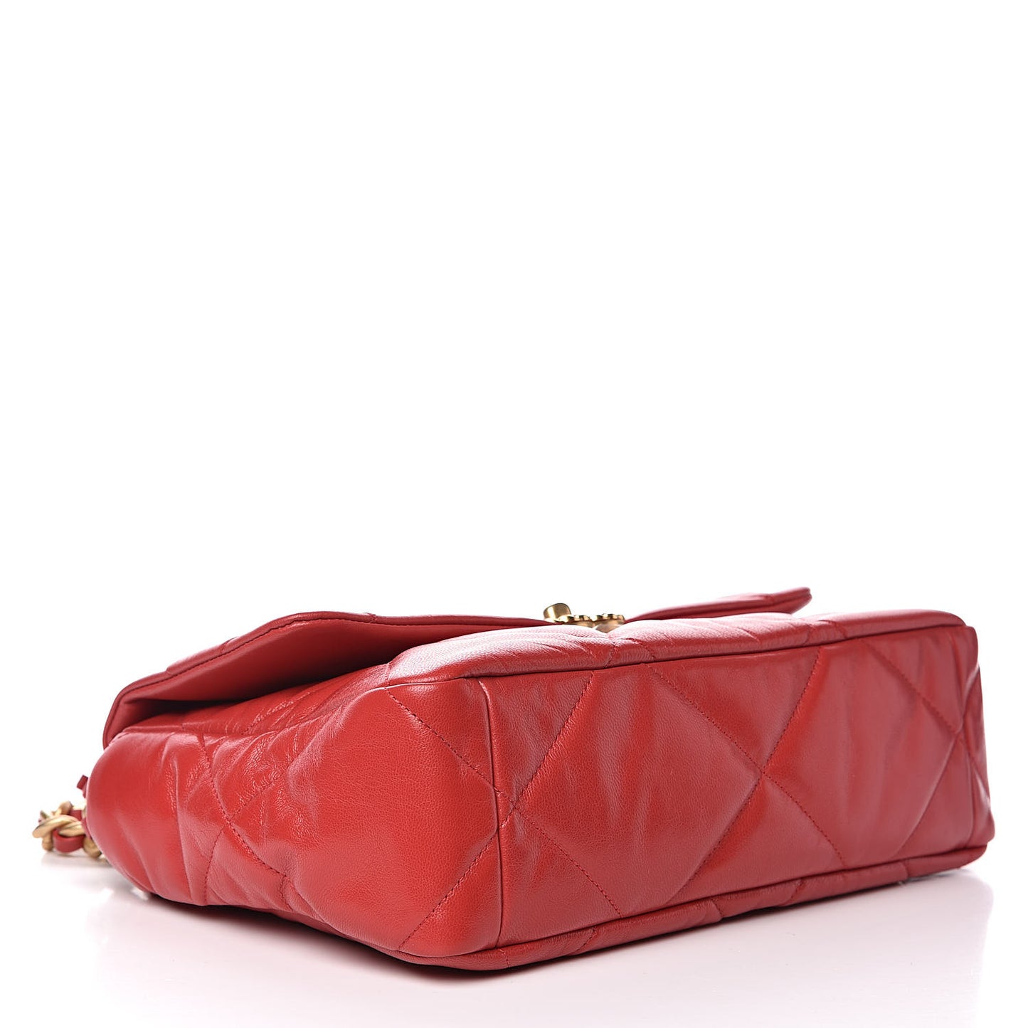 Goatskin Quilted Large 19 Flap Red