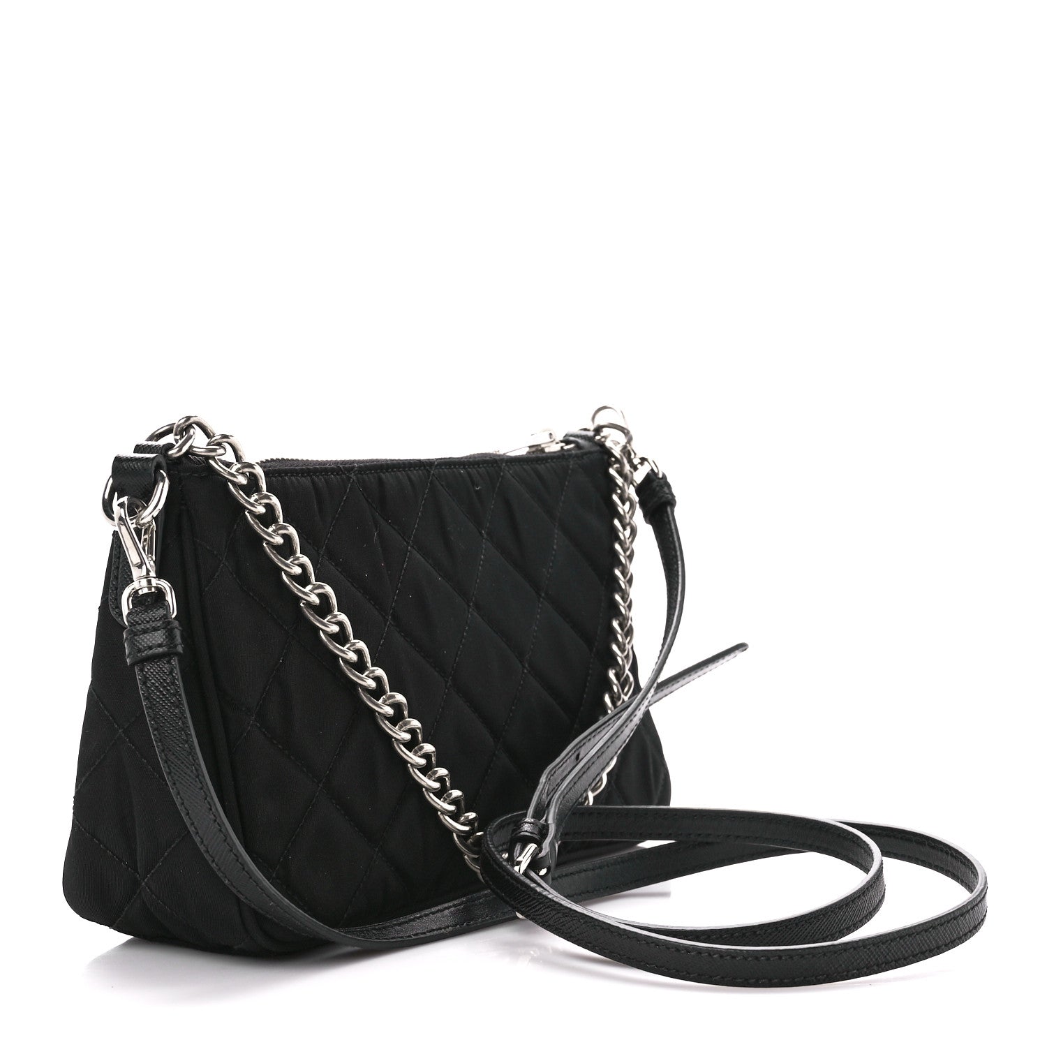 Prada Nylon Tessuto Impuntu Quilted Crossbody Bag Black 3 of 11
