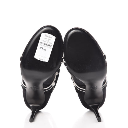 Valentino Garavani Knit Suede Free Rockstud Bodytech 105mm Ankle Boots 39.5 Black Optic White 7 of 15