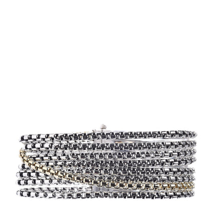 David Yurman Sterling Silver 18K Yellow Gold Eight-Row Box Chain Bracelet 3 of 5