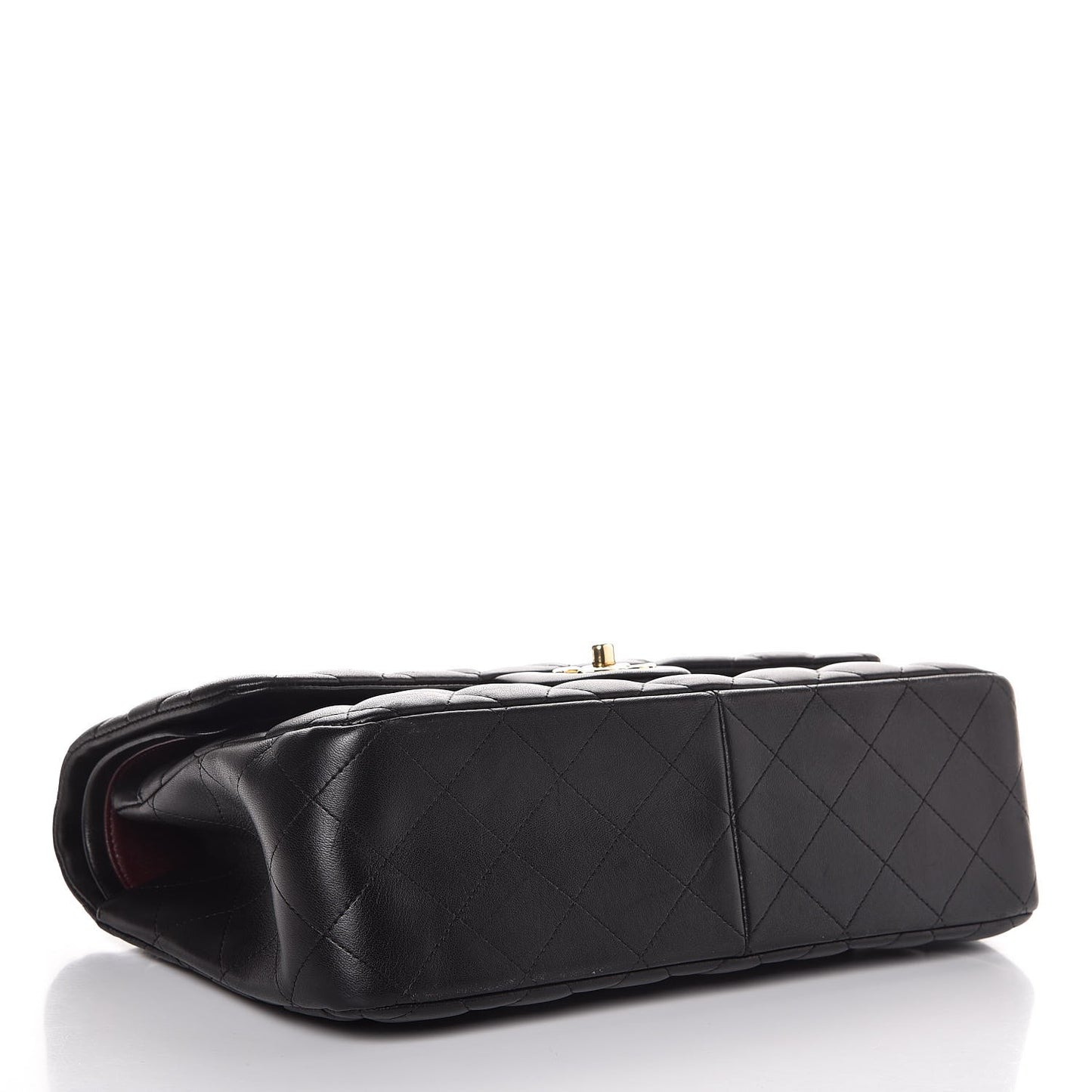 Lambskin Quilted Jumbo Double Flap Black
