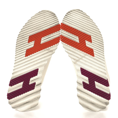 Hermes Air Mesh Suede Goatskin Bouncing Sneakers 36 White Orange Pink 6 of 9