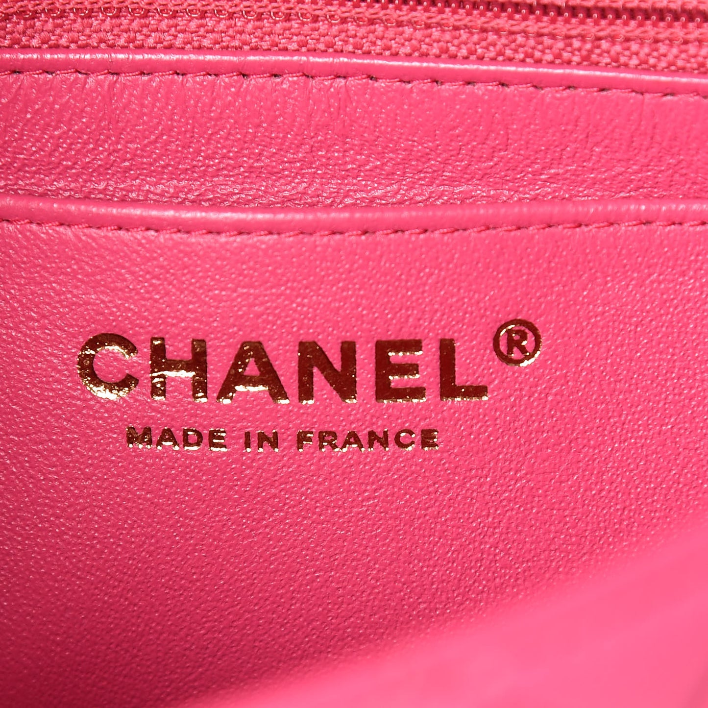 Lambskin Quilted Mini Rectangular Flap Fuchsia