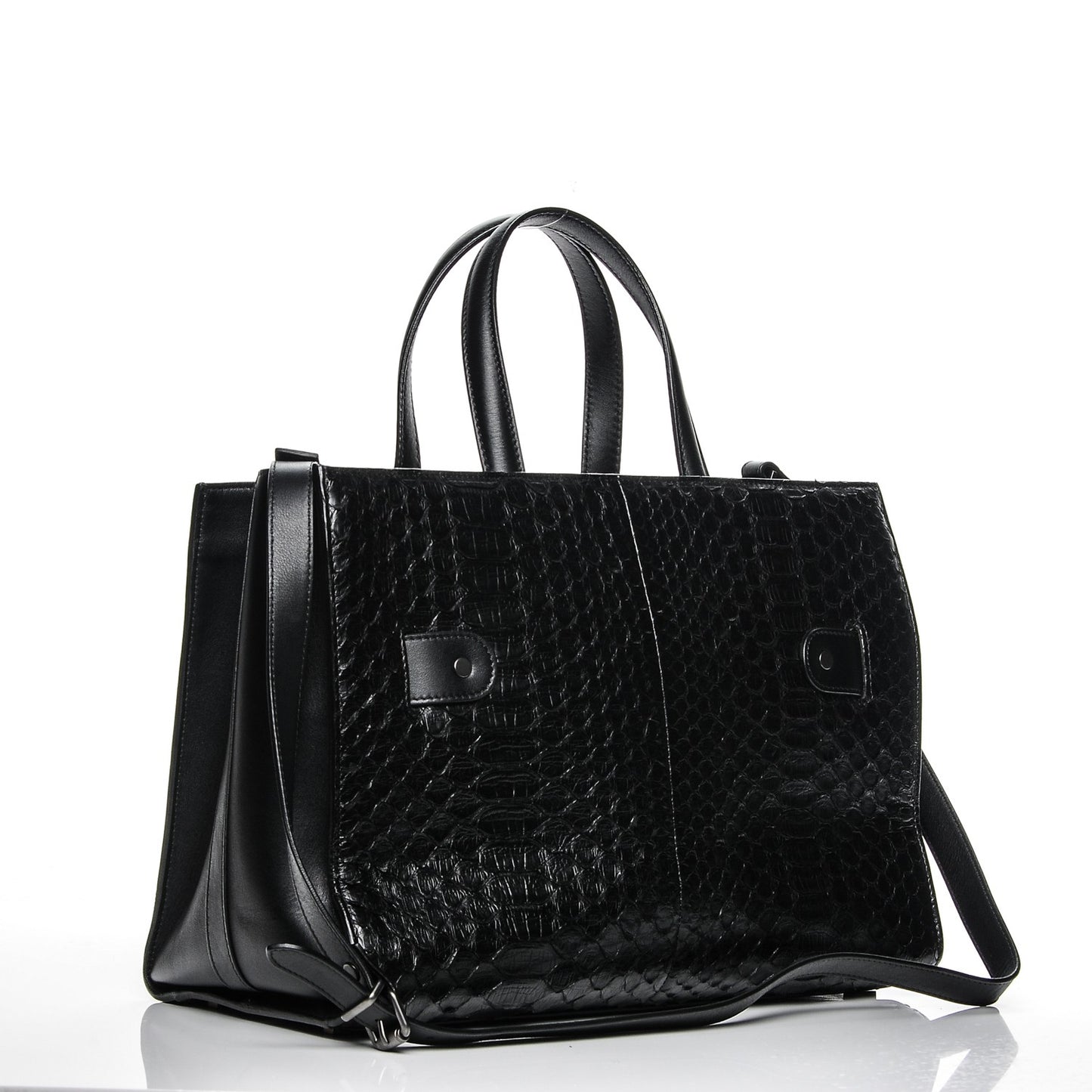 Python Calfskin Small PS11 Tote Black