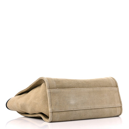 Chanel Canvas Small Deauville Tote Beige Black 5 of 13