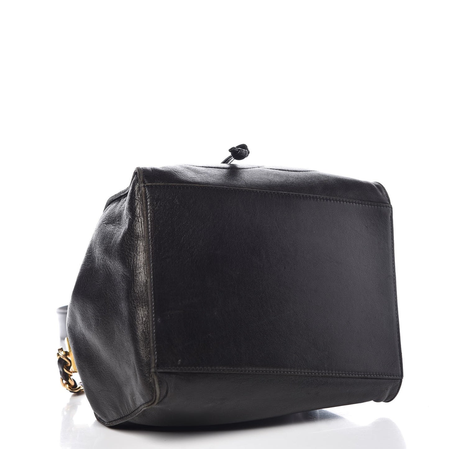 Lambskin CC Drawstring Shoulder Bag Black