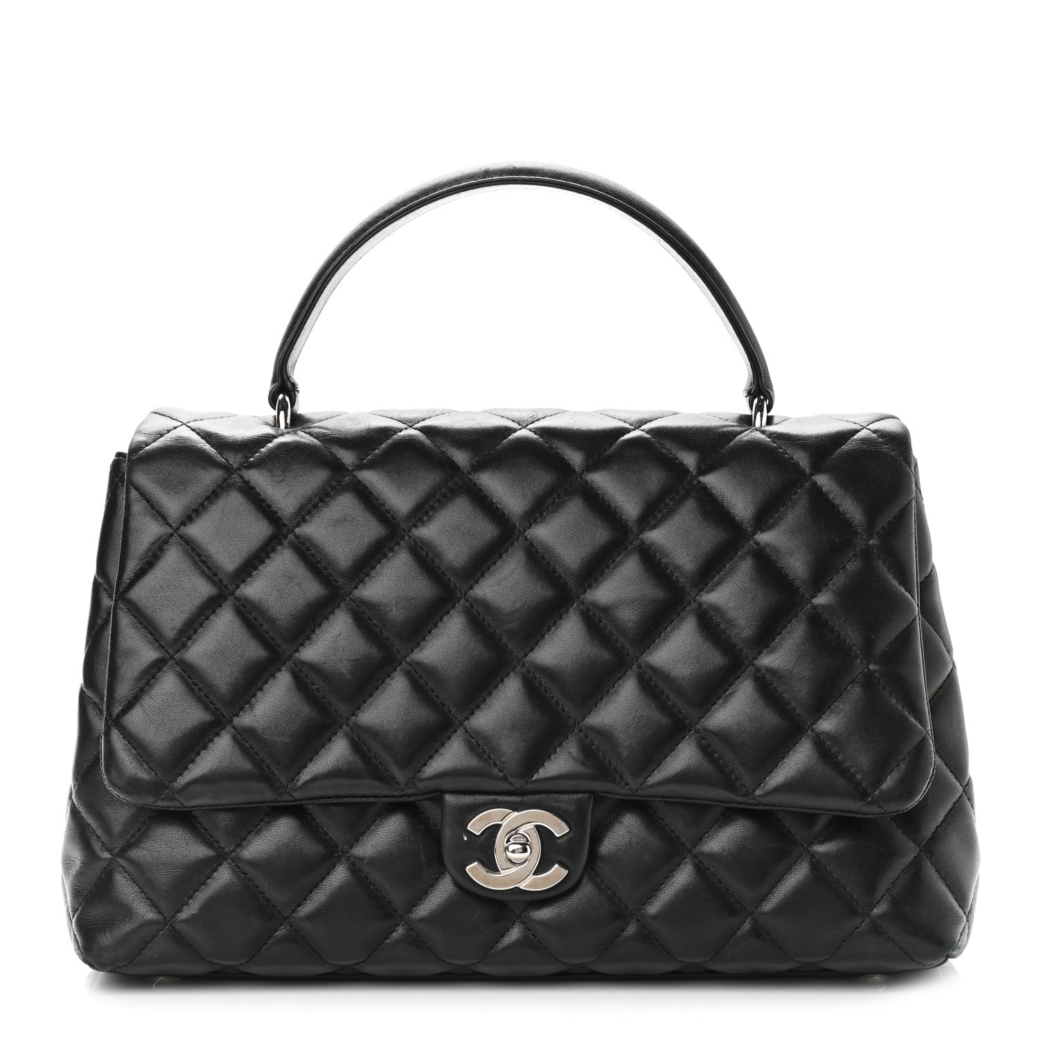 Chanel Lambskin Quilted Kelly Jumbo Flap Bag Black 1 of 16