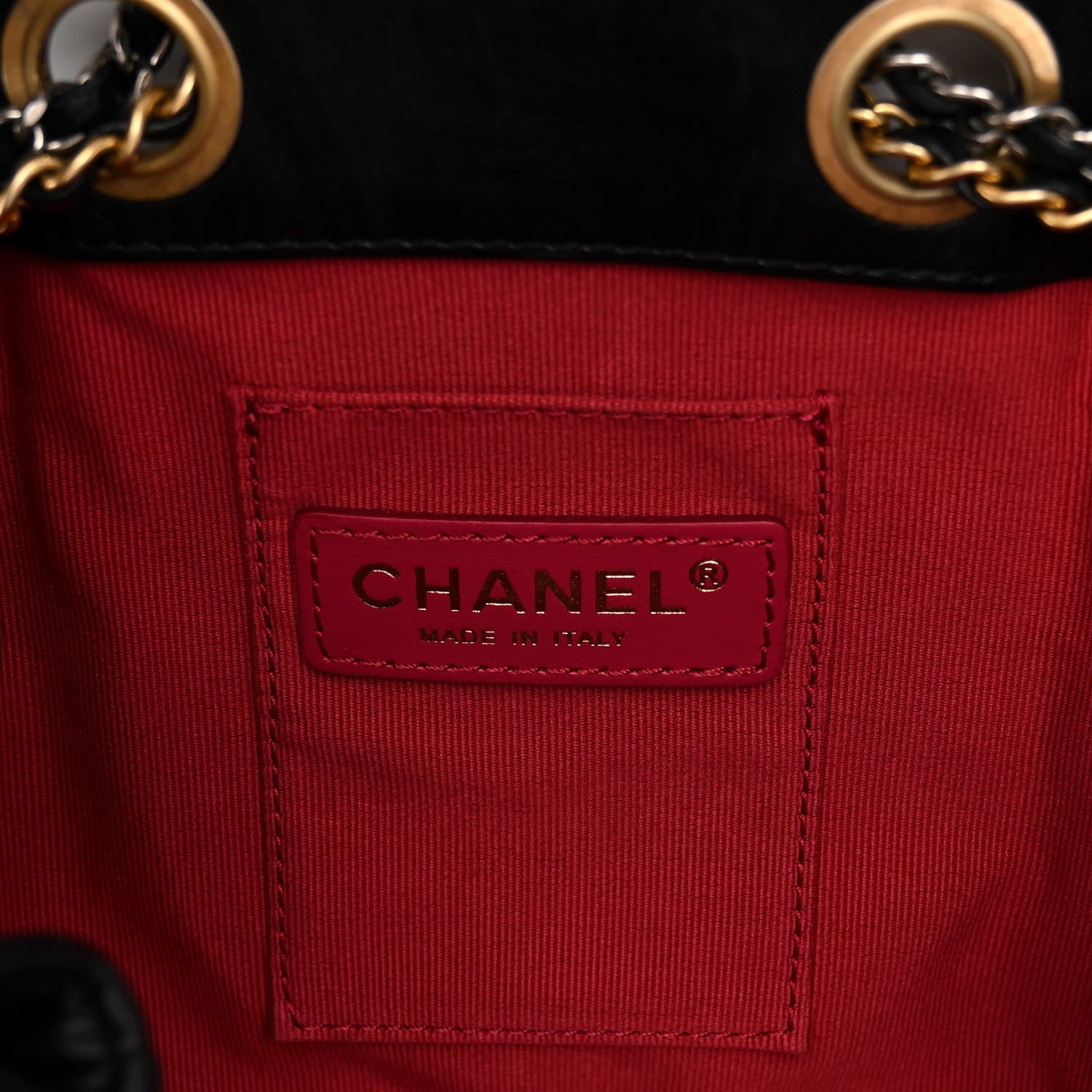 Chanel Lambskin Quilted Drawstring Bag Black 6 of 11