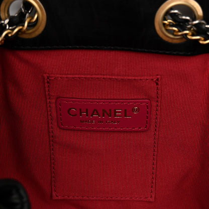 Chanel Lambskin Quilted Drawstring Bag Black 6 of 11