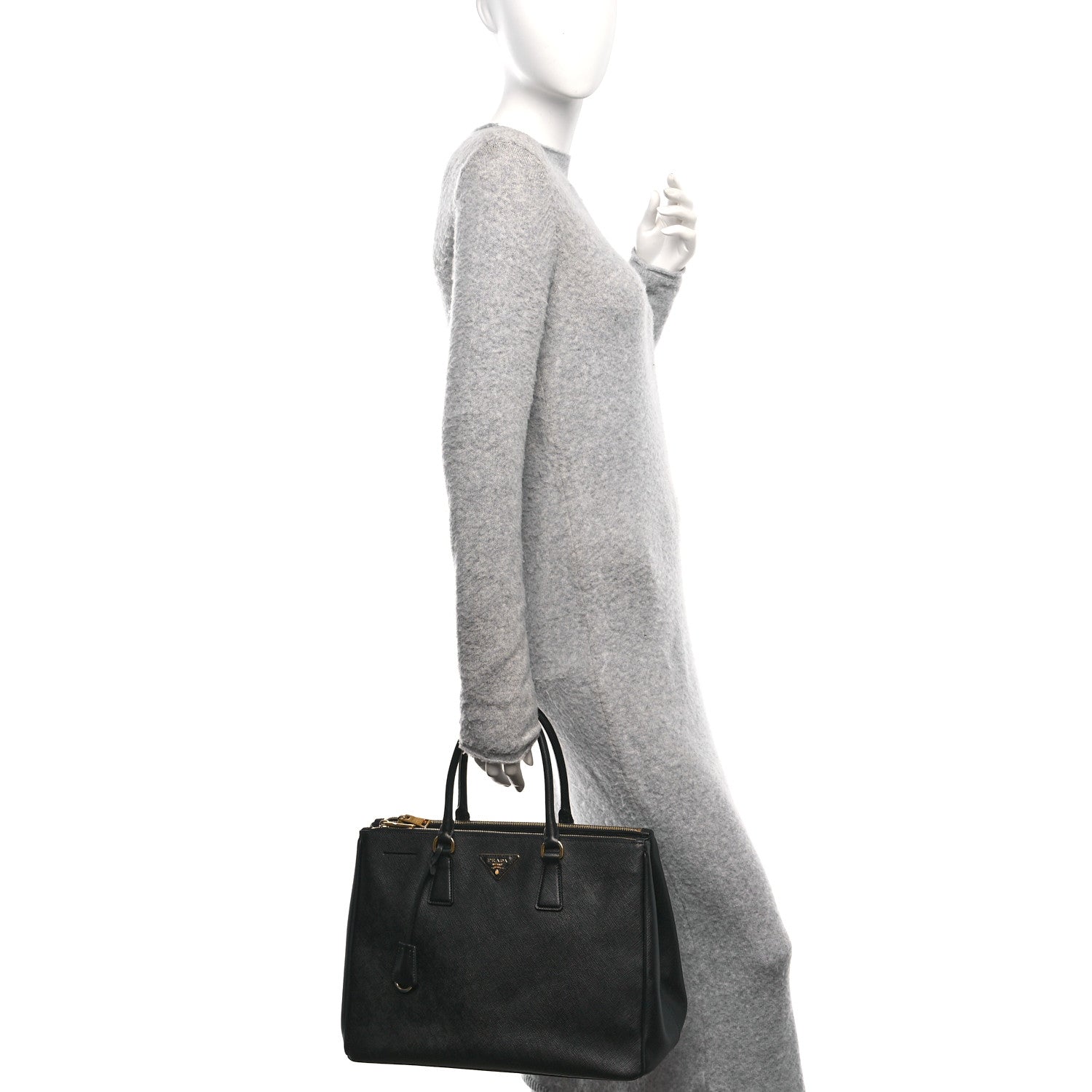 Prada Saffiano Lux Large Galleria Double Zip Tote Black 2 of 10
