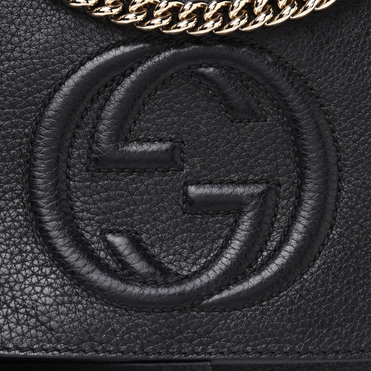 Gucci Pebbled Calfskin Medium Soho Flap Crossbody Black 9 of 13