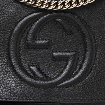 Gucci Pebbled Calfskin Medium Soho Flap Crossbody Black 9 of 13