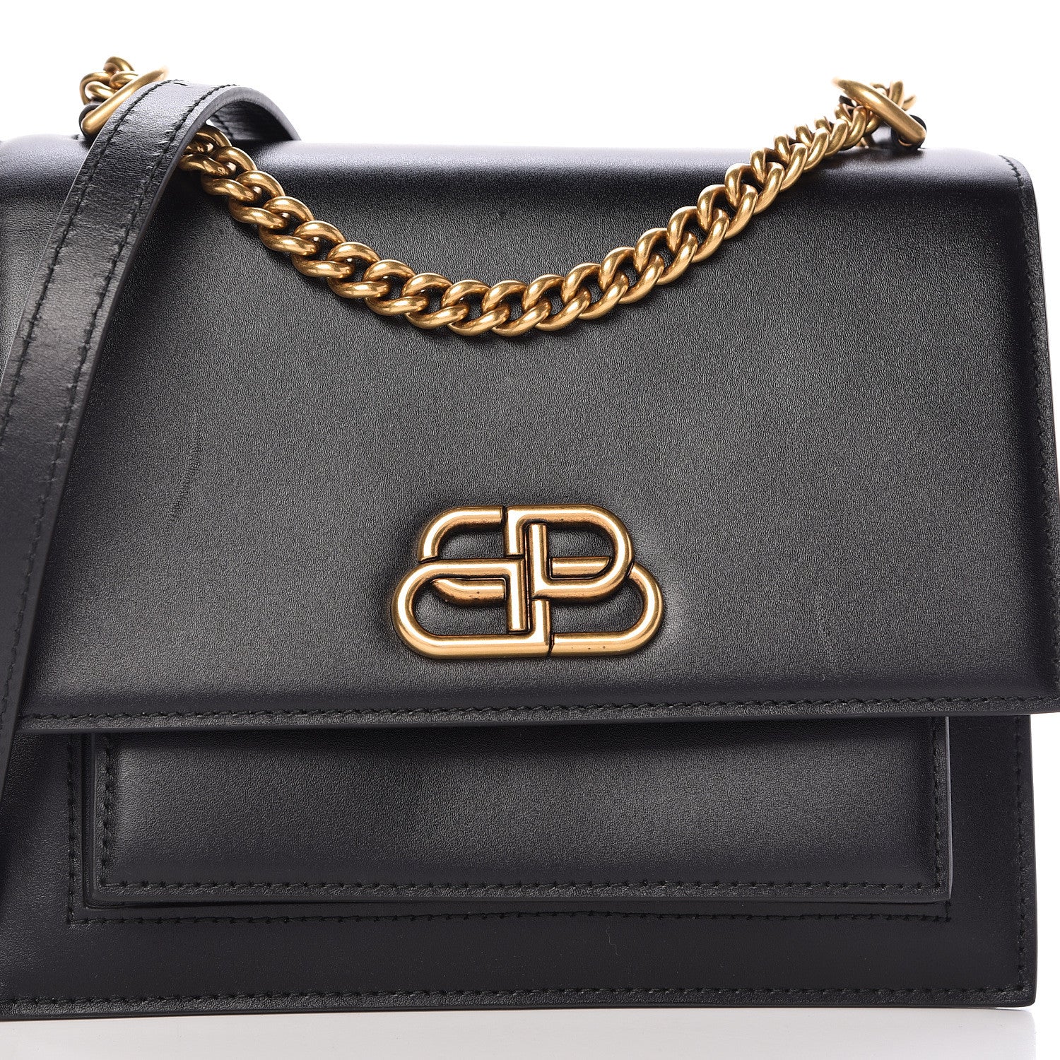 Balenciaga Box Calfskin S Sharp Chain Shoulder Bag Black 8 of 21