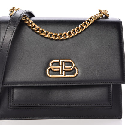 Balenciaga Box Calfskin S Sharp Chain Shoulder Bag Black 8 of 21