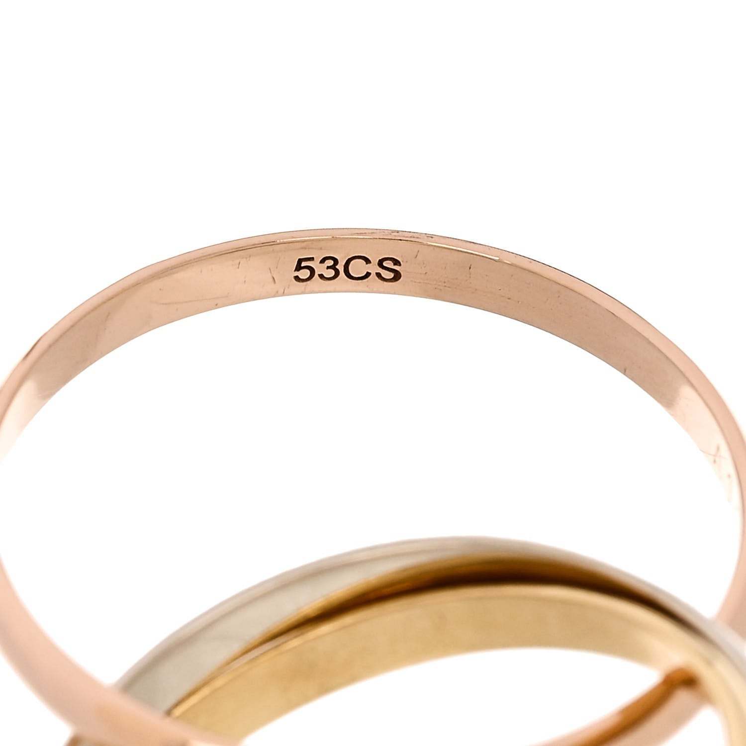 Cartier 18K Pink Yellow White Gold Extra Small Cartier Trinity Ring 53 6.25 5 of 6