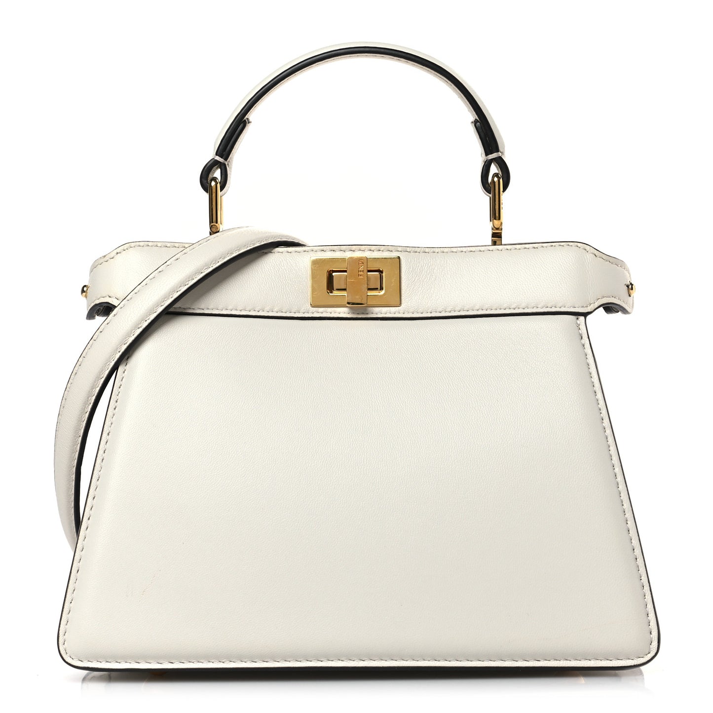 Shiny Nappa Petite Peekaboo I SEE U Satchel White