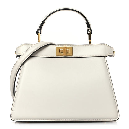Fendi Shiny Nappa Petite Peekaboo I SEE U Satchel White 1 of 9