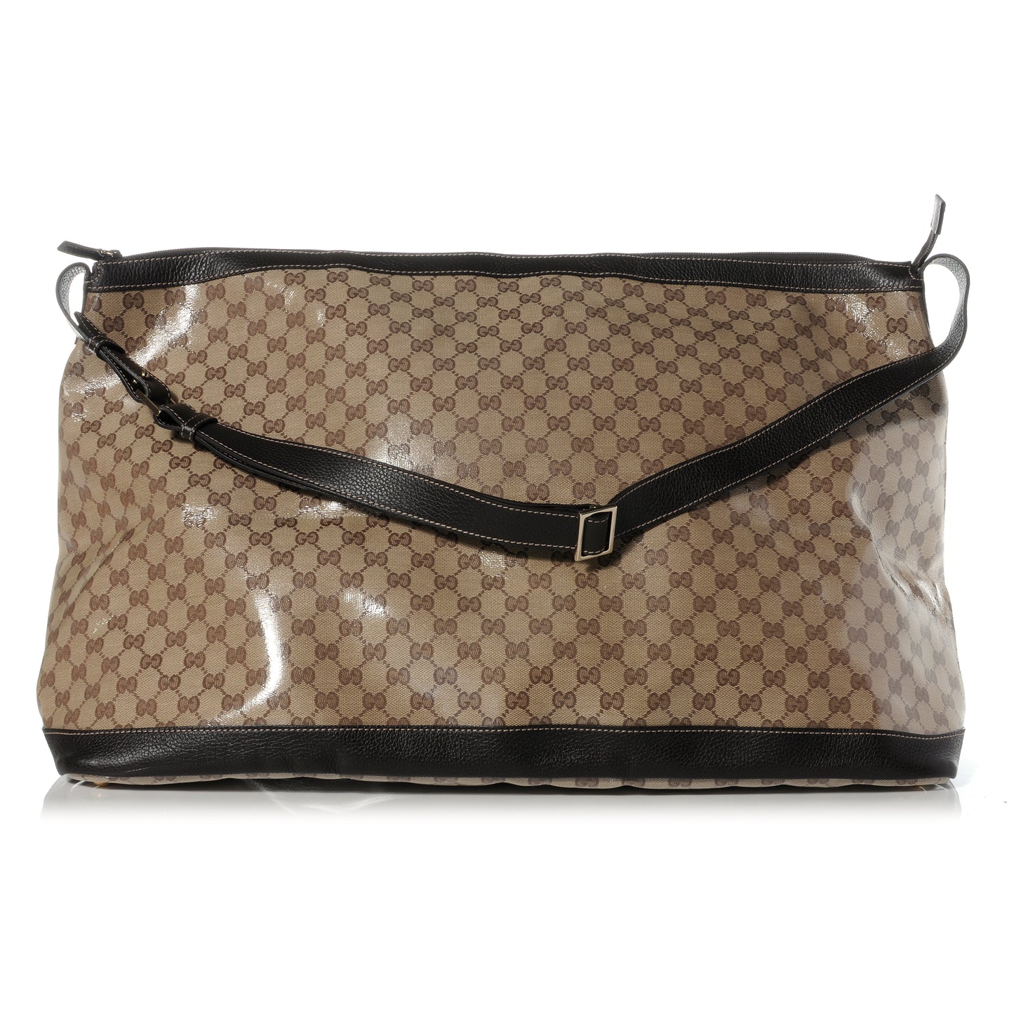 Crystal Monogram Large Travel Hobo Beige Brown