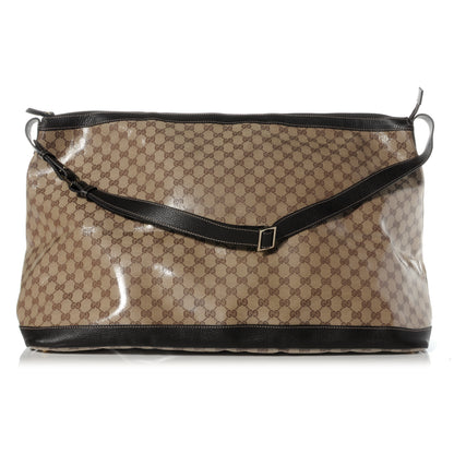 Gucci Crystal Monogram Large Travel Hobo Beige Brown 1 of 8