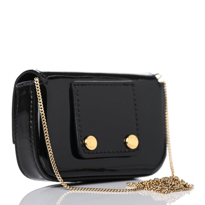 Fendi Vitello Vernice Mou Nano Baguette Belt Charm Black 2 of 4