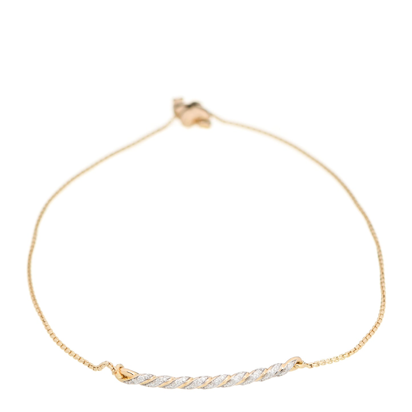 18K Yellow Gold Diamond Paveflex Station Bracelet
