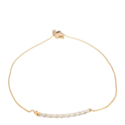 David Yurman 18K Yellow Gold Diamond Paveflex Station Bracelet 1 of 5