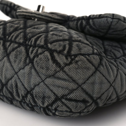 Chanel Washed Denim Quilted Small Denimpression Flap Grey Black 8 of 9