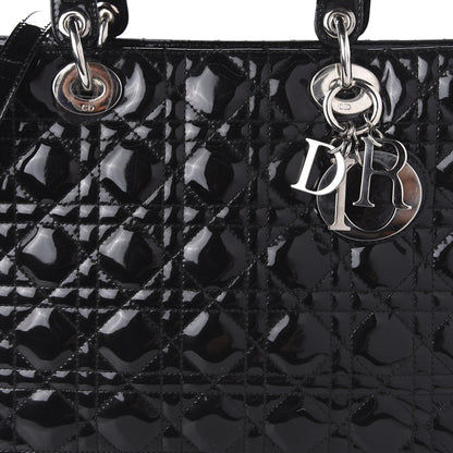 Christian Dior Patent Cannage Large Lady Dior Black 9 of 9