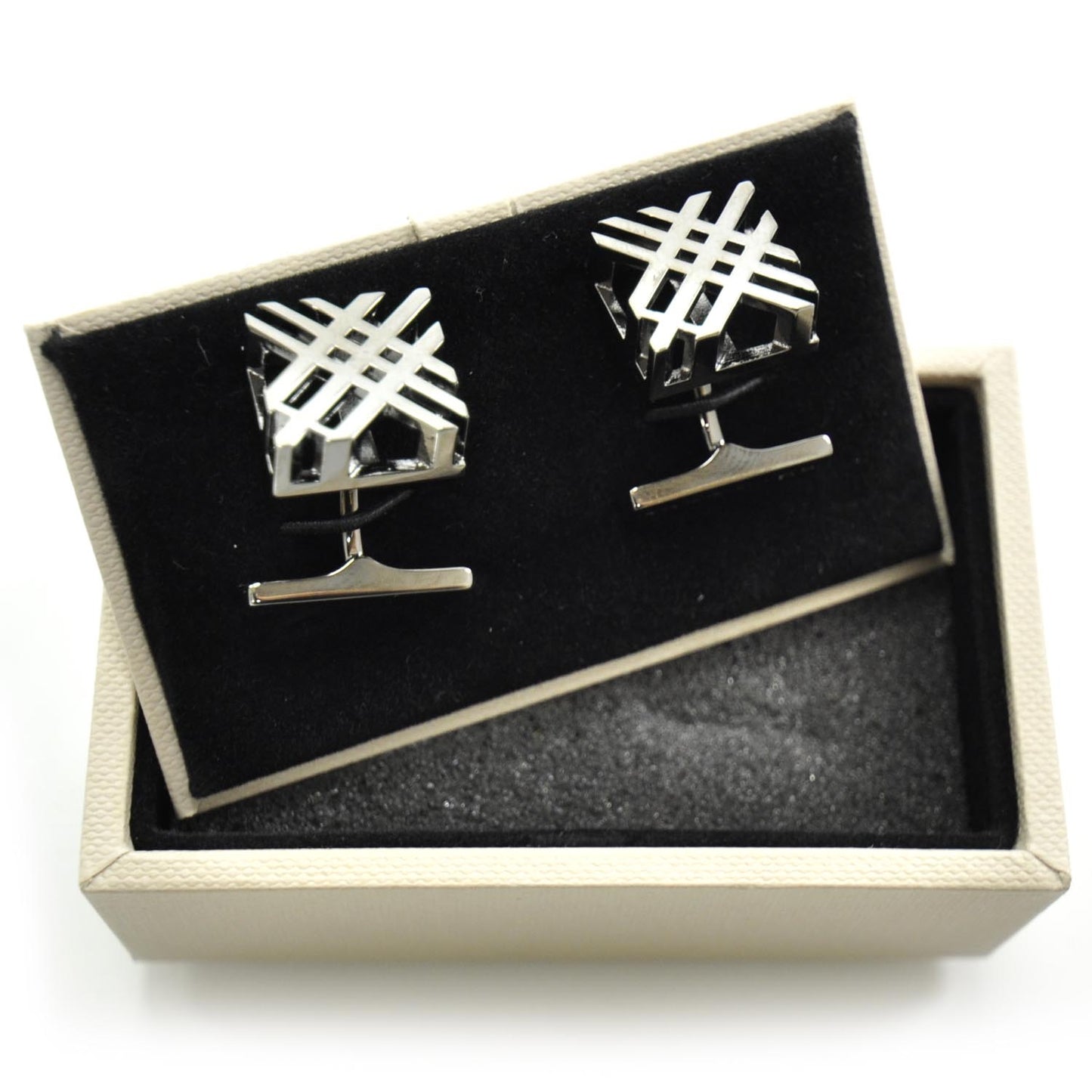Check Cufflinks Silver
