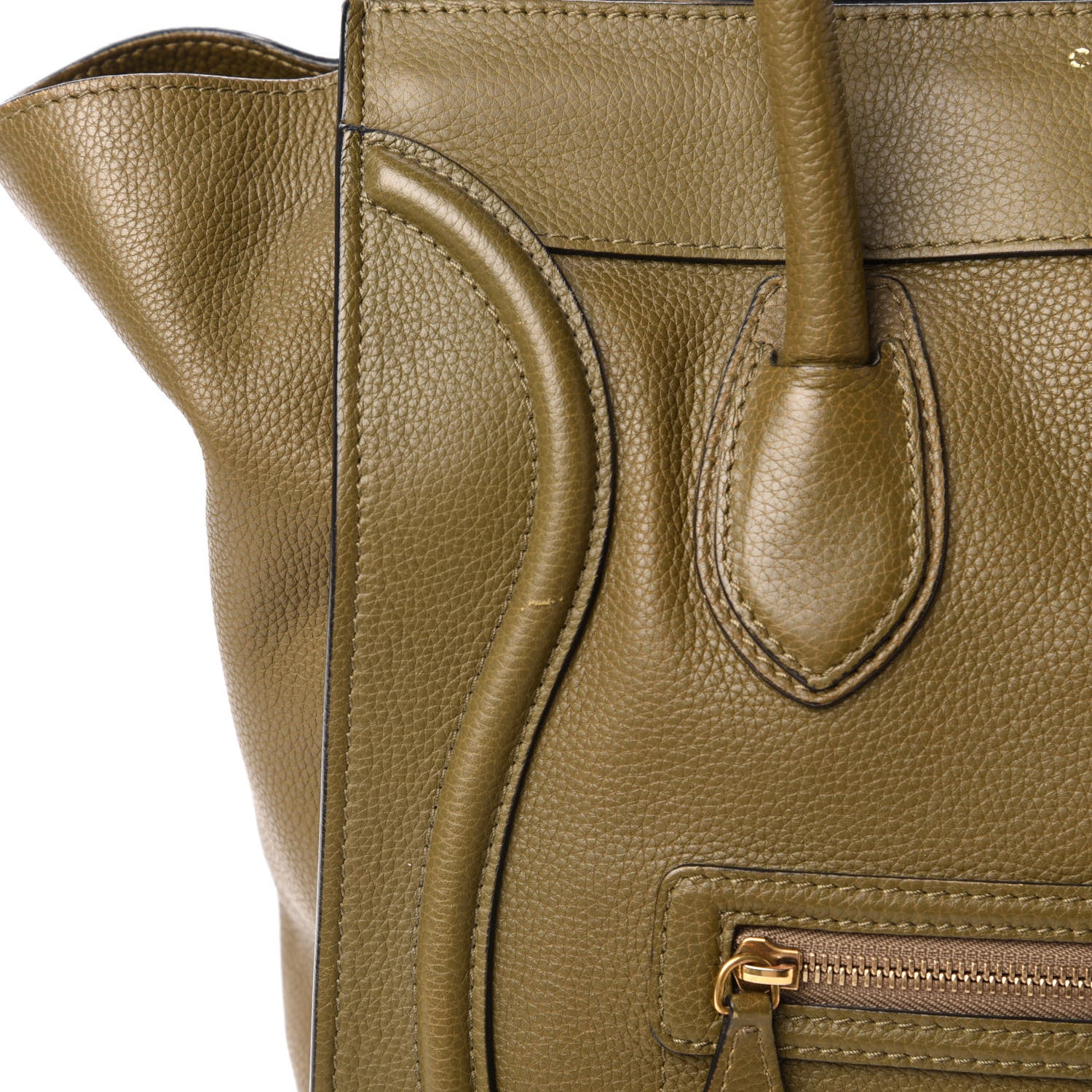 Celine Drummed Calfskin Mini Luggage Jungle 9 of 9